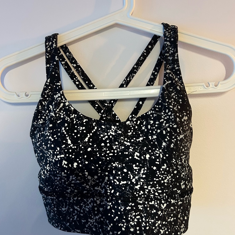 Lululemon longline energy bra reflective crinkle dust
